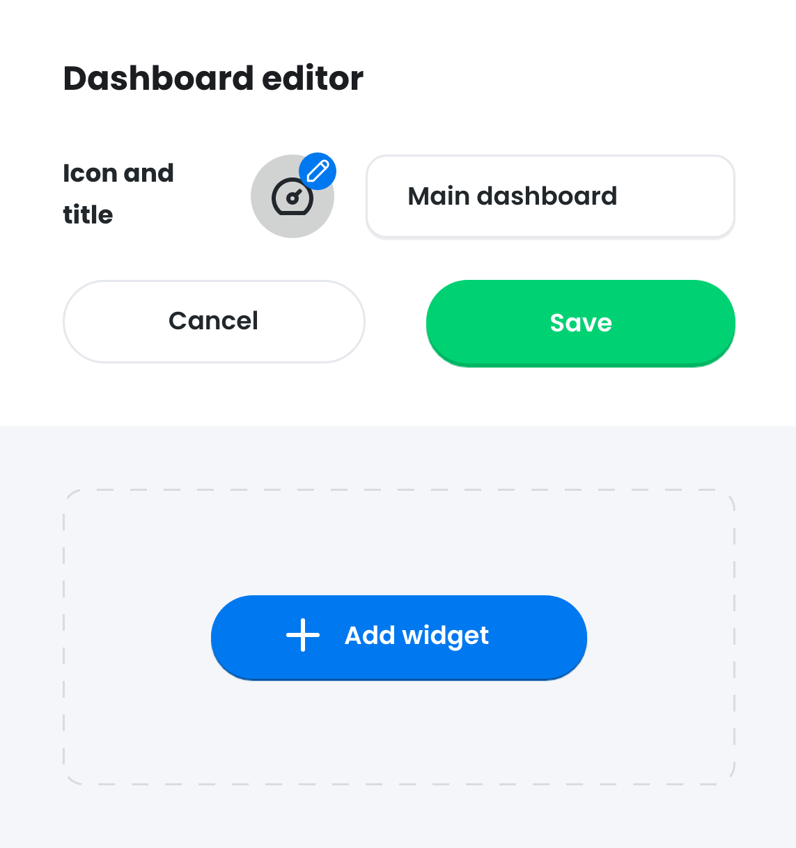 Dashboard editor