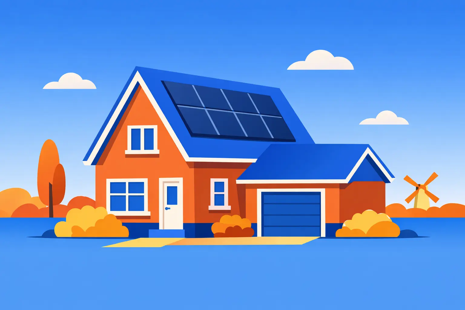 Woonhuis met zonnepanelen